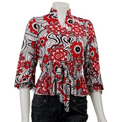 Simply Irresistible Women's Printed Shirred-waist Top