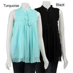 Simply Irresistible Women's Chiffon Sparkle Ruffle Top
