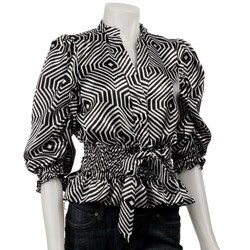 Simply Irresistible Women's Shirred-waist Satin Top