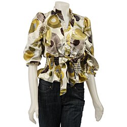 Simply Irresistible Women's Satin Shirred Top