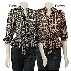 Simply Irresistible Crinkle Trellis Print Top
