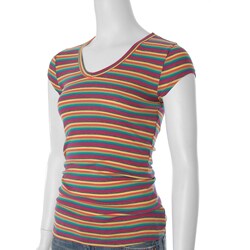 Next Era Couture Junior's V-neck Stripe Tee