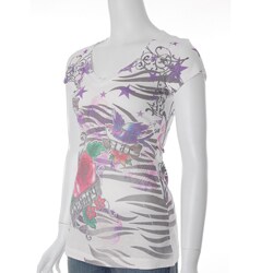 Self Esteem Junior's Tattoo Art V-neck Tunic Top