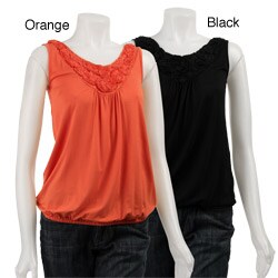Rain Women's Rosette Sleeveless Top 