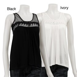 Rain Women's Lace Neckline with Solid Body Top
