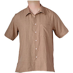 Men's Latte Organic Cotton Woven Shirt (Guatemala)
