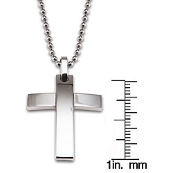 Stainless Steel Overlapping Cross Necklace