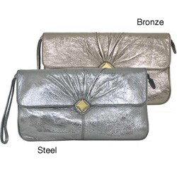Franchi 'Linda' Metallic Clutch Bag