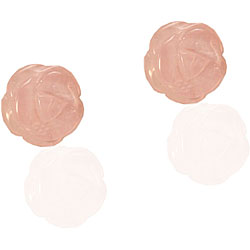 10k Yellow Gold Rose Quartz Stud Earrings