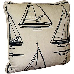 Micro Plush Printed Sailboat Pillow