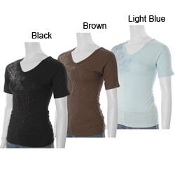 Everyday Brand Junior's Floral V-neck Top
