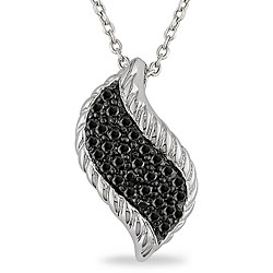 Sterling Silver 1/2ct TDW Black Diamond Necklace