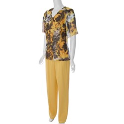 Adi Designs Plus Size Yellow 2-piece Pant Suit