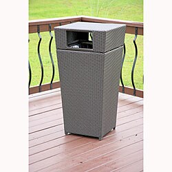 All-weather PE Resin Wicker Trash Can