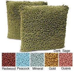 Magic Makeover Shag 2-piece Square Decorative Pillow Set