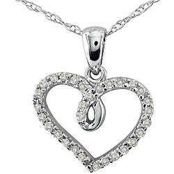 Sterling Silver 1/5ct TDW Diamond Heart Necklace (J-K, I3)