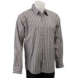 Bruno Men's Grey Stripe Long-sleeve Shirt