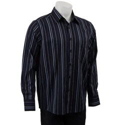Bruno Men's Navy Stripe Long-sleeve Shirt