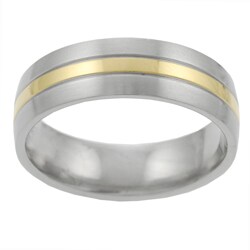 Stainless Steel Goldtone Center Ring