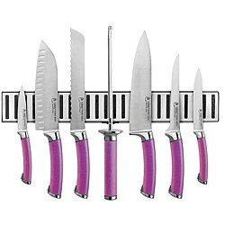 Ginsu Shoku Eggplant 8 Piece Cutlery Set with Magnetic Storage Bar