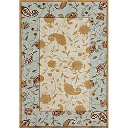 Indoor/ Outdoor Deloache Beige/ Blue Rug (2' x 3')