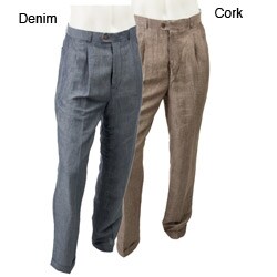 Oleg Cassini Men's Double-pleated Linen Pants