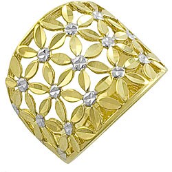 10k Two-tone Gold 'Bouquet of Flowers' Ring