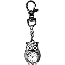 Yoshi Oshi Dakota Girl's Silver Owl Charm Clock