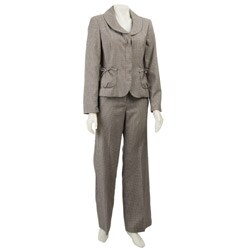 Larry Levine Women's Mini Houndstooth Pant Suit