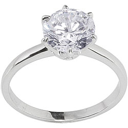 Rhodium-plated Cubic Zirconia Ring