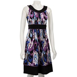 R&M Richards Women's Sleeveless Printed Jersey Dress