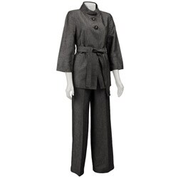 Sharagano Women's Platinum Melange Pant Suit