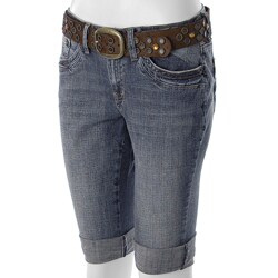 Apt. 9 Women's Rolled Hem Denim Shorts with Studded Belt