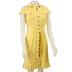 FINAL SALE Tahari ASL Women's Self-belt Shirt Dress