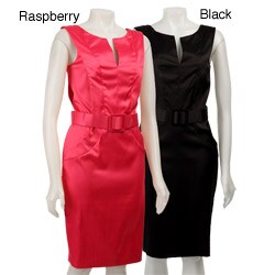 Ellen Tracy Women's Sleeveless Stretch Satin Dress