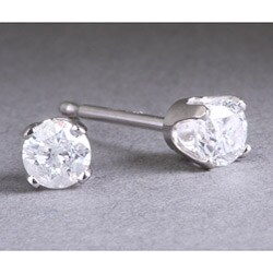 14k White Gold 2ct TDW Diamond Stud Earrings (H-I, I2)