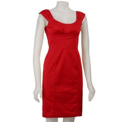 Maggy London Women's Red Scoop-neck Sheath Dress