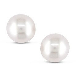 14k Yellow Gold White Freshwater Pearl Stud Earrings (5-5.5 mm)
