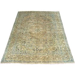 Persian Antique Tabriz Brown Rug (8'2 x 11'2)