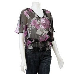 FINAL SALE Necessary Objects Printed Chiffon Blouse