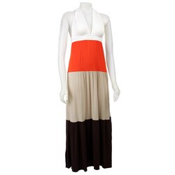 Necessary Objects Junior's Colorblock Maxi Dress