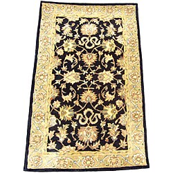 Indo Mahal Black/ Gold Rug (2'1 x 3'1)