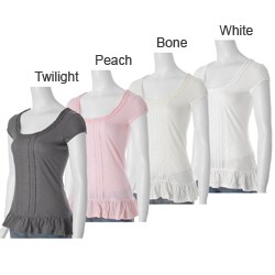 Ci Sono by Adi Junior's Scoop-neck Ruffle Trim Top