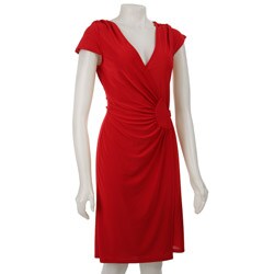 ABS by Allen Schwartz Women's Side-gathered Wrap Dress