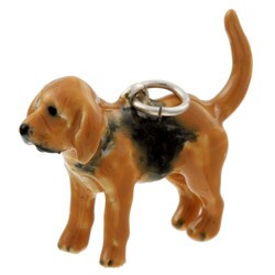 Best in Show Sterling Silver Enamel Bloodhound Dog Charm