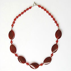 Silver Carnelian Agate Necklace (Thailand)