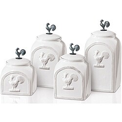 French Rooster 4-piece Storage Jar Canister Set
