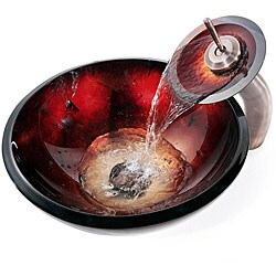 Kraus 19mm Galaxy Fire Red Sink/ Waterfall Faucet Orb