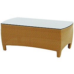 Cambridge Chestnut Glass Top Wicker Coffee Table