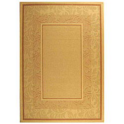 Indoor/ Outdoor Beachview Natural/ Terracotta Rug (7'10 x 11')
